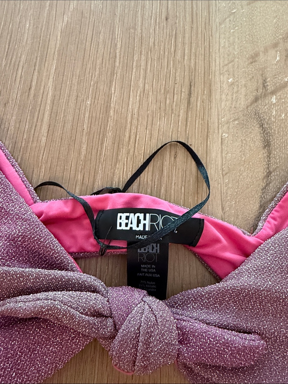 Sparkle Pink High-Waist Bikini Set Beach Riot - Picture 2 of 2